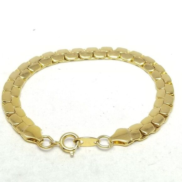 Vintage Avon Gold Tone Flat Chain Bracelet 7 Inches Long, Minimal, Shiny, Estate - Picture 3 of 6